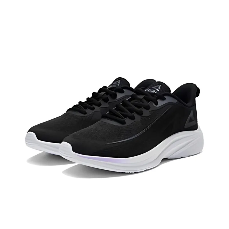 PEAK Qingyi Anti Slip And Wear Resistant Breathable Low Top Running Shoes Women's Black White-1