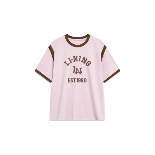 LINING Sports Life Collection T-Shirts Women's Soft Sand Pink