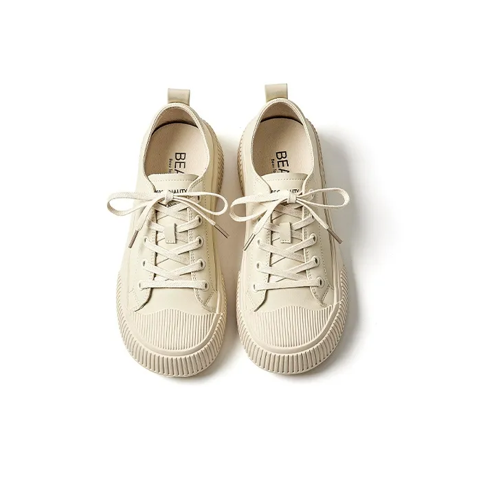 BEAU Stylish Skateboarding Shoes 3.8cm Women's Ecru-4