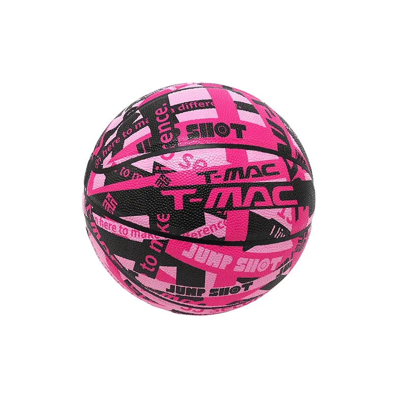 T-Mac Maddie Trendy Collection PU Basketball Super Bright Pink Size 7 Training Unisex-2