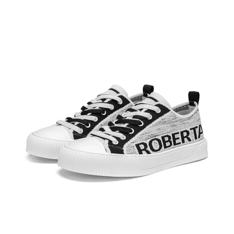 ROBERTA DI CAMERINO Stylish Skateboarding Shoes Men's White Black-2