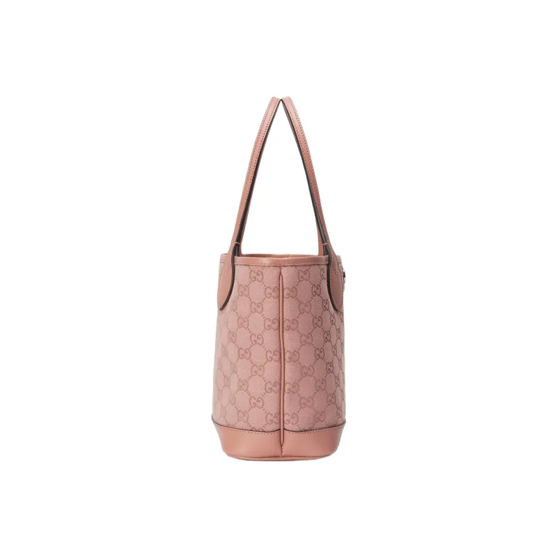 GUCCI Ophidia Canvas With Leather Trim Tote Bag Shopping Bag Handbag Small Size Women's Pink-3