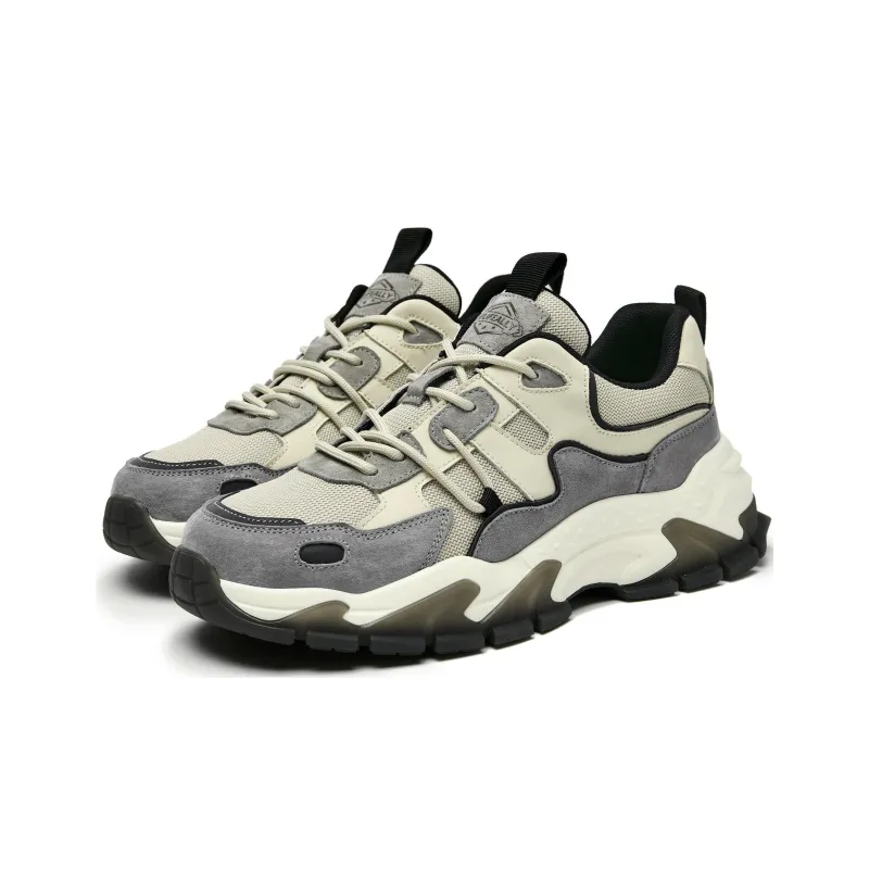 HLA Chunky Sneakers Men Low Top Gray/Sand-1