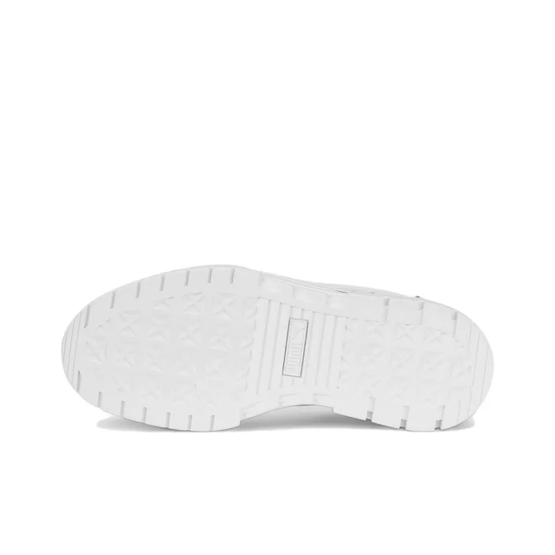 PUMA Mayze Ut Anti-Slip Wear-Resistant Low-Top Skateboard Shoes Women's White Silver-5
