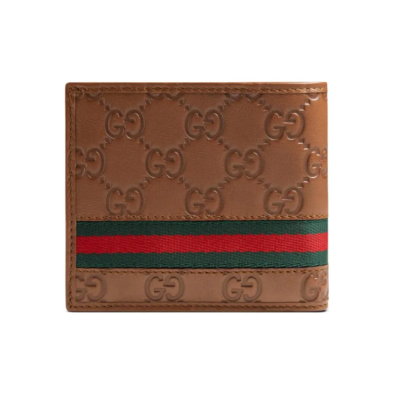 GUCCI Leather Coin Purses Wallets Women's Brown-2