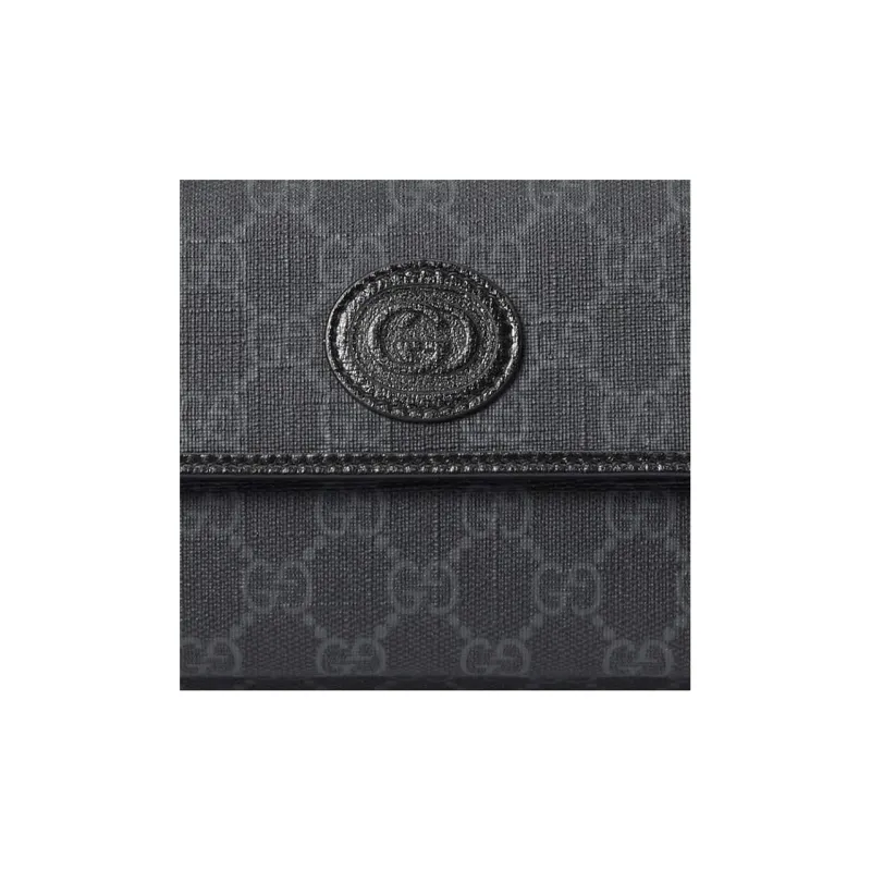 GUCCI Canvas With Leather Sling Bag, One Shoulder, Crossbody, Fanny Pack Regular Men's Black-4