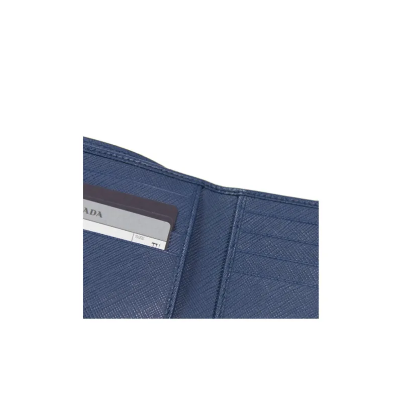 PRADA Cow Leather Wallet Small Size Men's Black-5