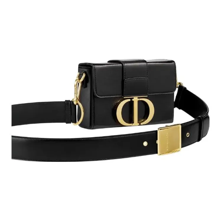 DIOR 30 Montaigne Calfskin Shoulder Bag Women's Black-2