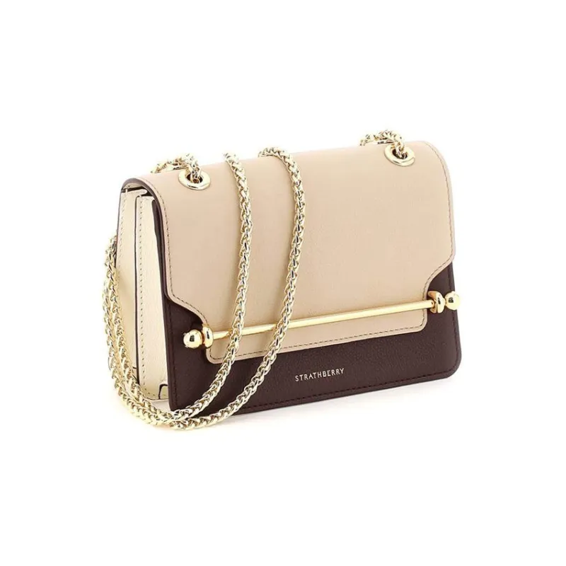 Strathberry Leather Handbag Shoulder Bag Crossbody Bag Mini Women's Beige-1