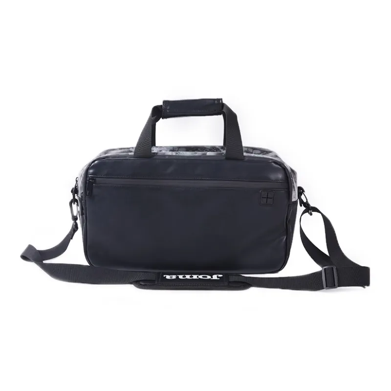 Joma Textile, Leather One Shoulder Handbag Medium Size Men's Black-2