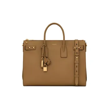 SAINT LAURENT SAC DE JOUR Calfskin Shoulder Bag Crossbody Bag Handbag Regular Men's Brown
