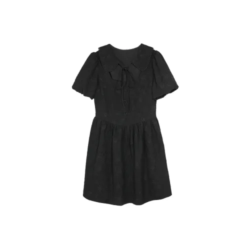 IBUDU Short-Sleeved Dresses Women's Black