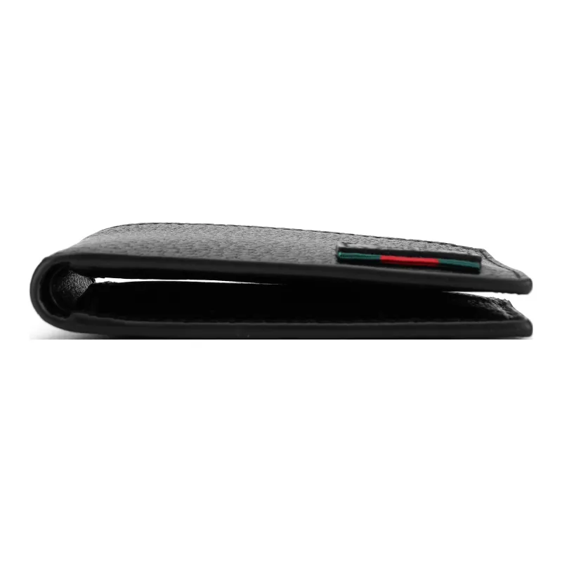 GUCCI Leather Wallet Men's Black-3
