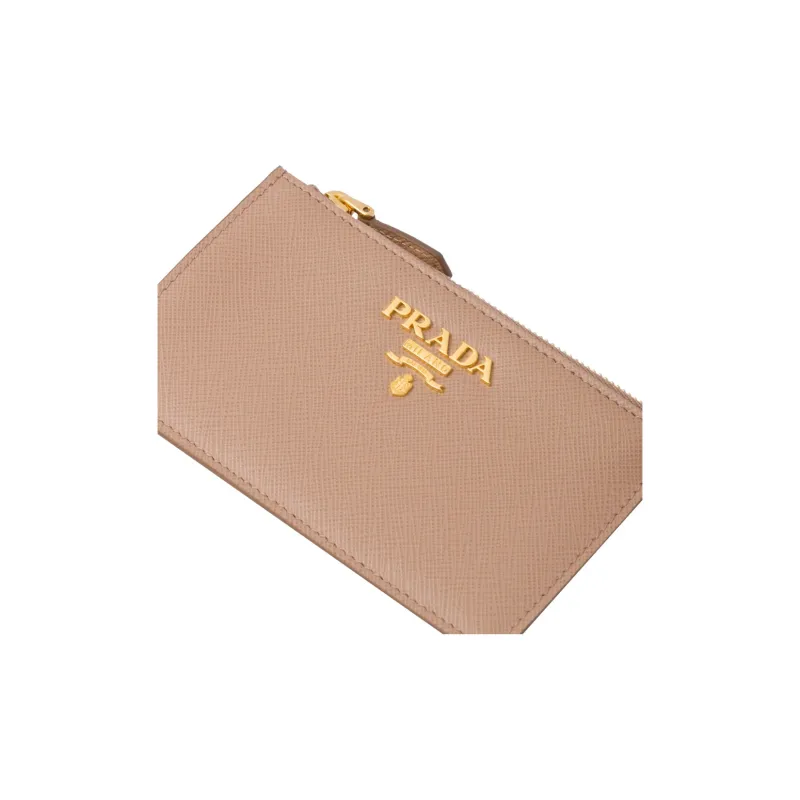 PRADA Fabric With Leather Wallet, Card Holder Regular Women's Pink-2