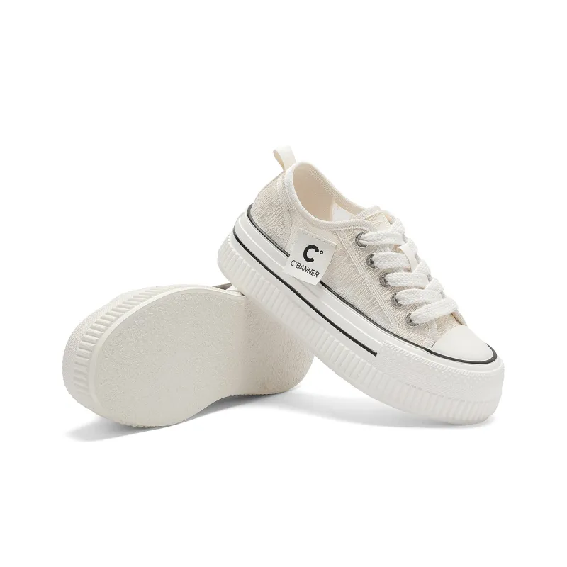 C°BANNER Platform Shoes Women's Ecru-4