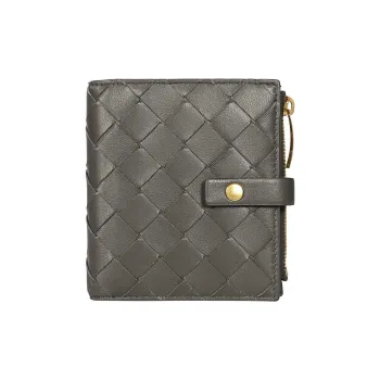 Bottega Veneta Sheepskin Wallet Mini Women's Gray