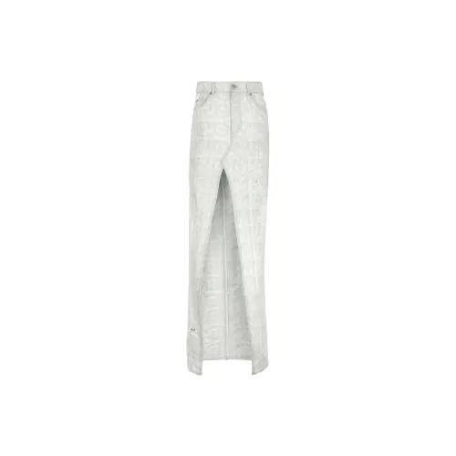 FENDI Denim Long Skirts Women's White