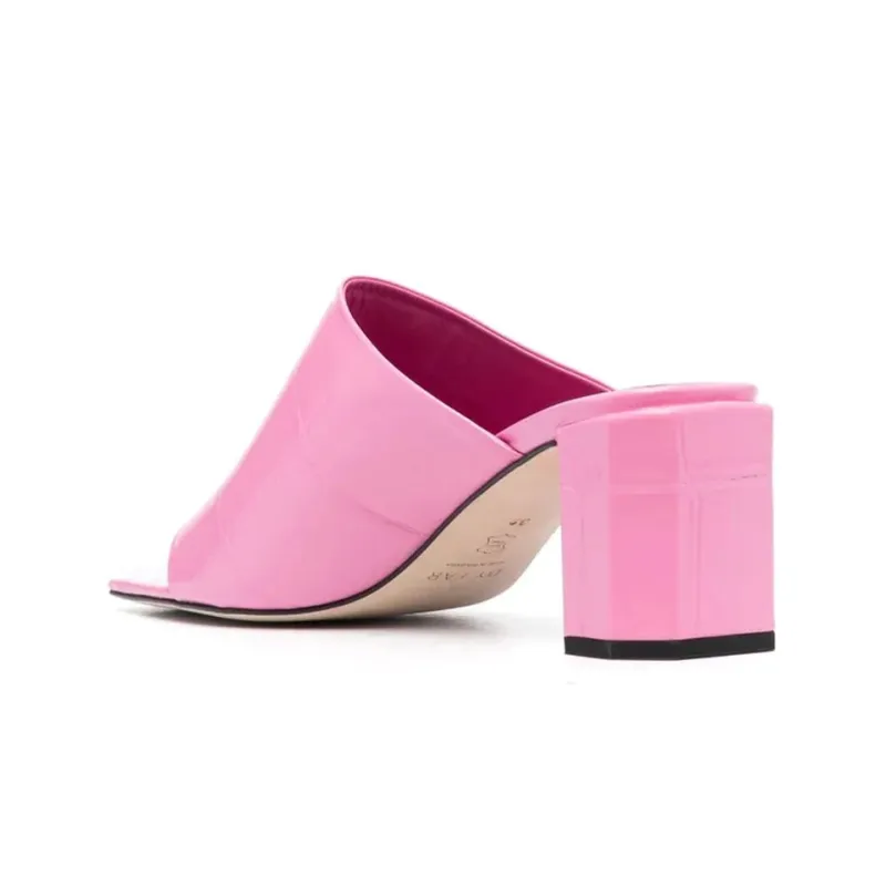 By Far Katya Croco-embossed Mules-3