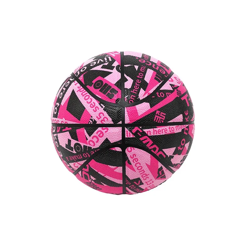 T-Mac Maddie Trendy Collection PU Basketball Super Bright Pink Size 7 Training Unisex-4