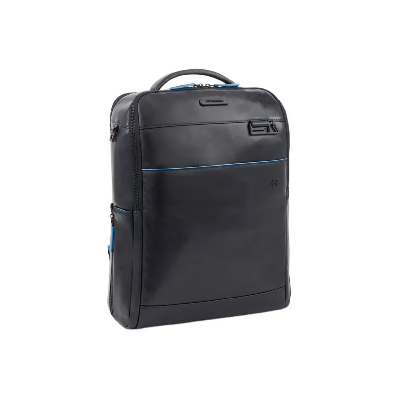 PIQUADRO Leather Backpack Unisex Blue-1