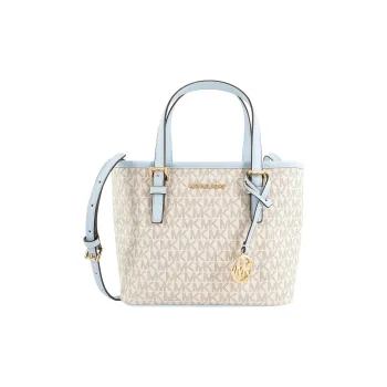 MICHAEL KORS Canvas With Leather One Shoulder Handbags Regular Women's White & Blue