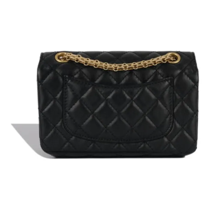 CHANEL 2.55 Sheepskin Shoulder Bag, Crossbody Bag Mini Women's Black-4
