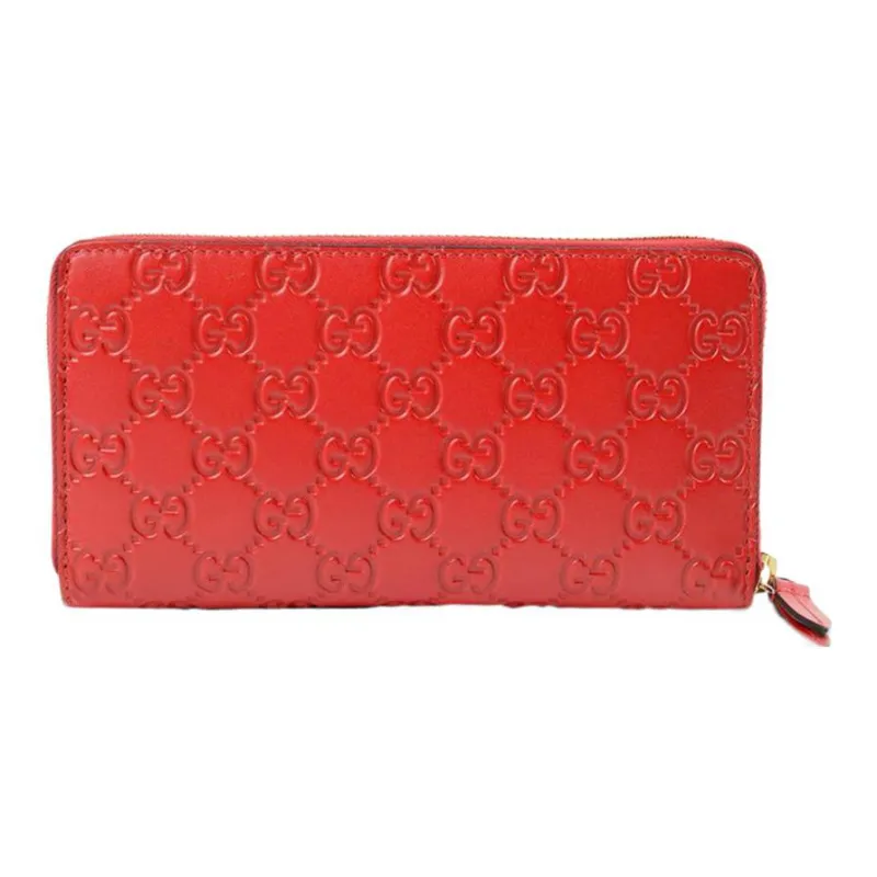 GUCCI Cow Leather Wallet Regular Women's Red-2