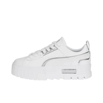 PUMA Mayze Ut Anti-Slip Wear-Resistant Low-Top Skateboard Shoes Women's White Silver