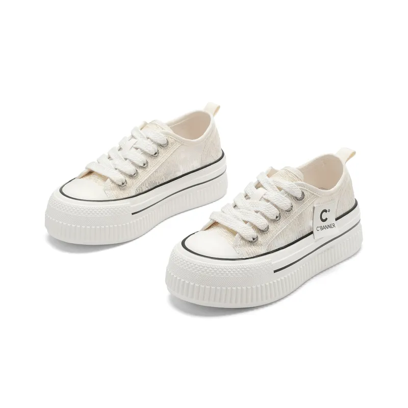 C°BANNER Platform Shoes Women's Ecru-2