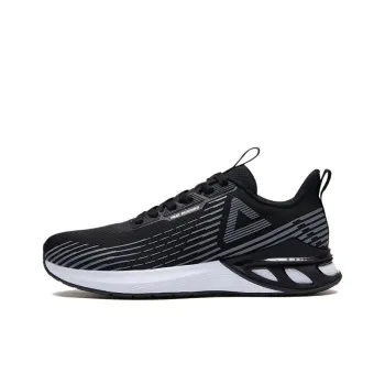 PEAK Slip Resistant Breathable Cushioning Wear Resistant Low Top Running Shoes Women's Black White