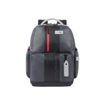 PIQUADRO Leather Backpack Regular Unisex Gray/Black