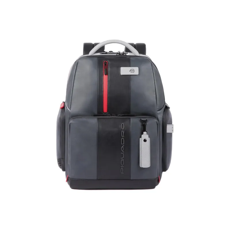 PIQUADRO Leather Backpack Regular Unisex Gray/Black-0