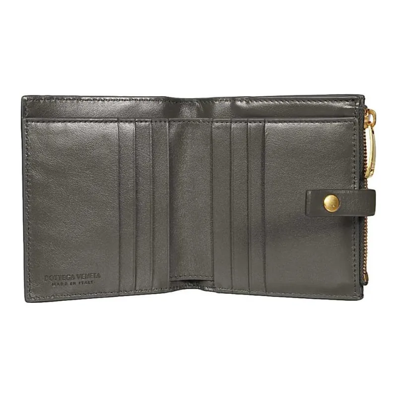 Bottega Veneta Sheepskin Wallet Mini Women's Gray-2