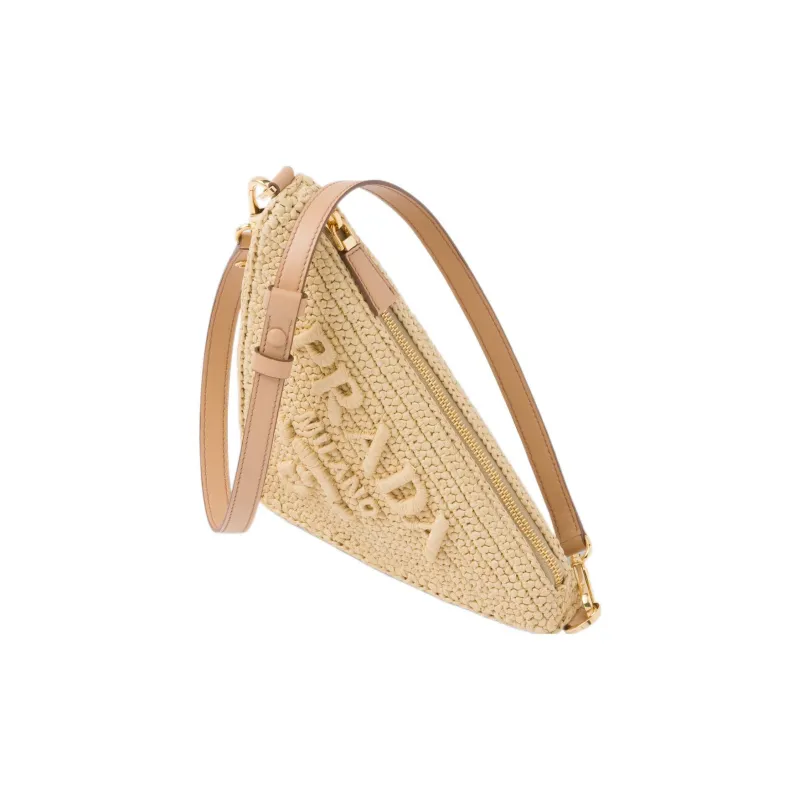 PRADA Straw And Wicker Straw Woven Shoulder Bag, Handbag, Shoulder Bag Mini Women's Neutral Color-2