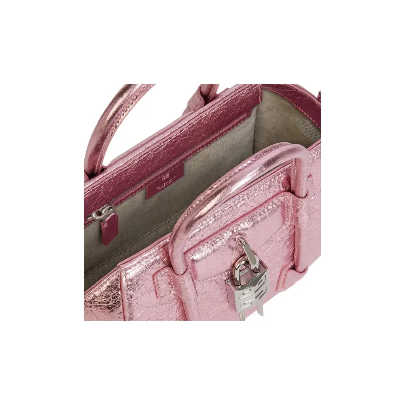 GIVENCHY Antigona Lock Lambskin Shoulder Bag Crossbody Bag Handbag Mini Women's Pink-3