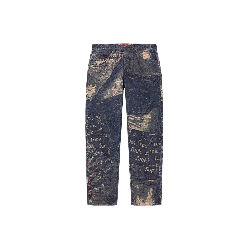 Supreme Archive Denim Jacquard Regular Jean - Cheap Rcj Jordan Outlet