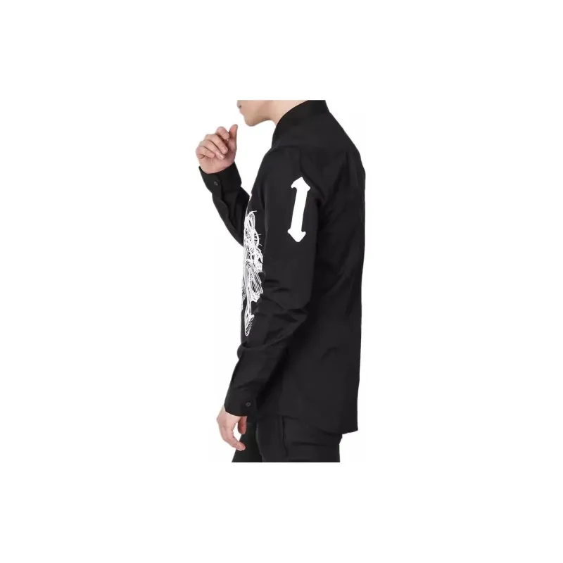 GIVENCHY Skeleton Tattoo Illustration Long-Sleeved T-Shirt Men's Black-1