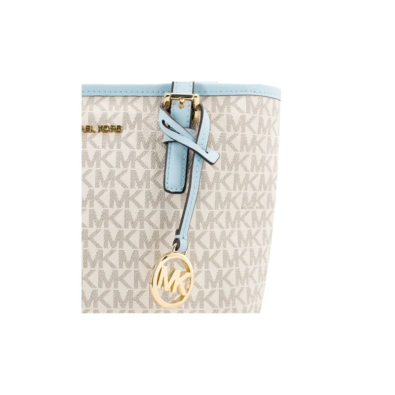 MICHAEL KORS Canvas With Leather One Shoulder Handbag Regular Women's White & Blue-4