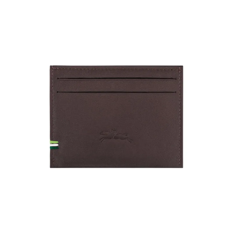 LONGCHAMP Cow Leather Card Holder Regular Men's Brown-1
