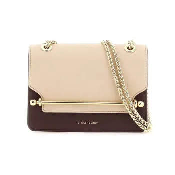 Strathberry Leather Handbag Shoulder Bag Crossbody Bag Mini Women's Beige