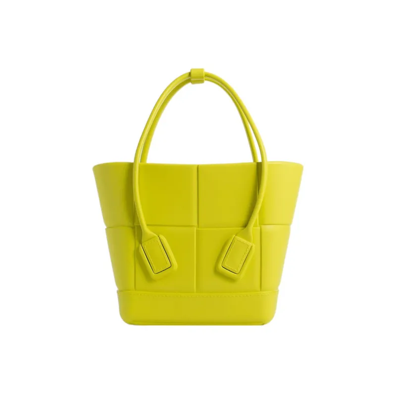 Bottega Veneta ARCO Rubber Tote Shopping Bag One Shoulder Handbag Mini Women's Khaki Green-2