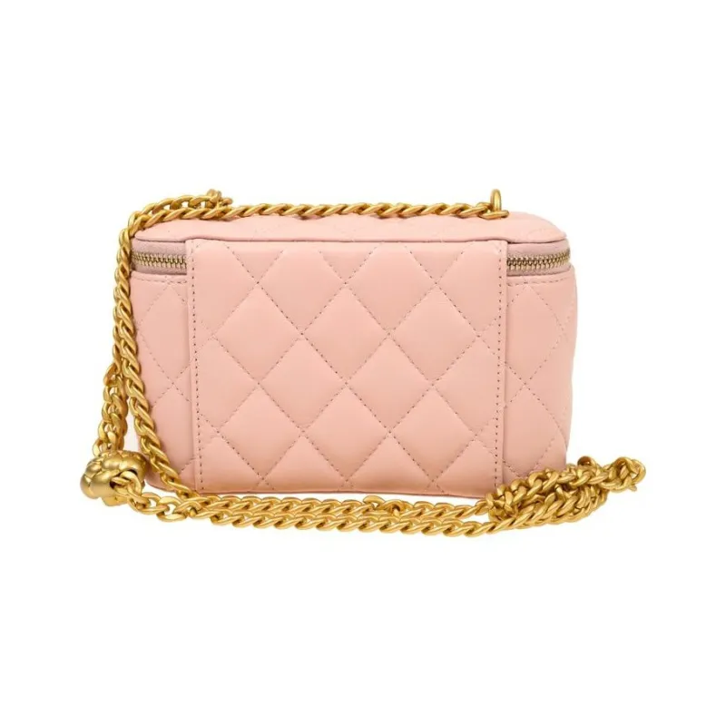 CHANEL Sheepskin One Shoulder Crossbody Bag, Shoulder Bag Medium Size Women's Pink-2