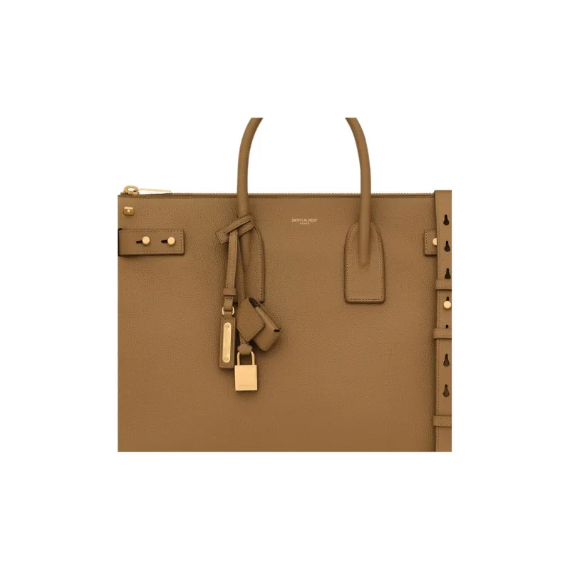 SAINT LAURENT SAC DE JOUR Calfskin Shoulder Bag Crossbody Bag Handbag Regular Men's Brown-5