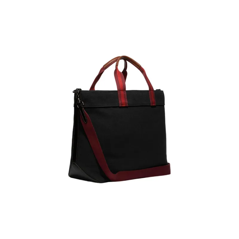 COACH Canvas With Leather Canvas Bag, Tote Bag, Shopping Bag, Handbag Tubas Women's Black-1