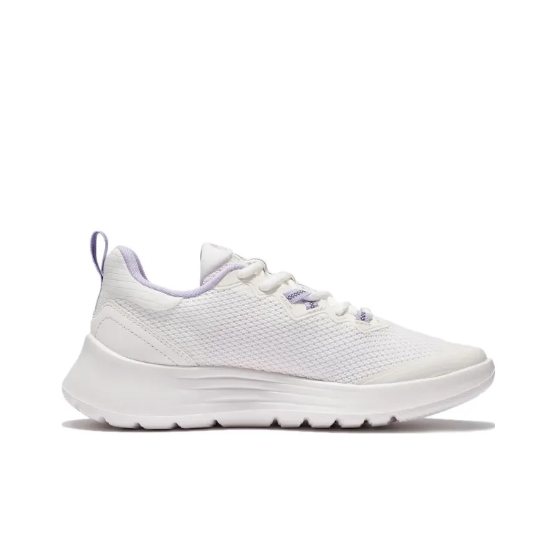 LiNing Anti Slip And Wear Resistant Breathable Low Top Running Shoes Women's White Purple-1