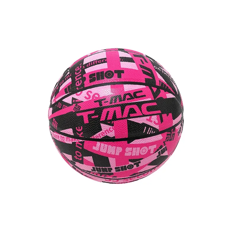 T-Mac Maddie Trendy Collection PU Basketball Super Bright Pink Size 7 Training Unisex-0