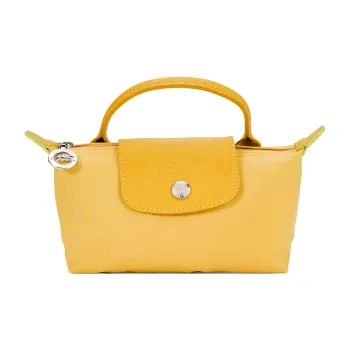 LONGCHAMP Le Pliage Green Eco Friendly Canvas Handbag Trumpets Women's Yellow
