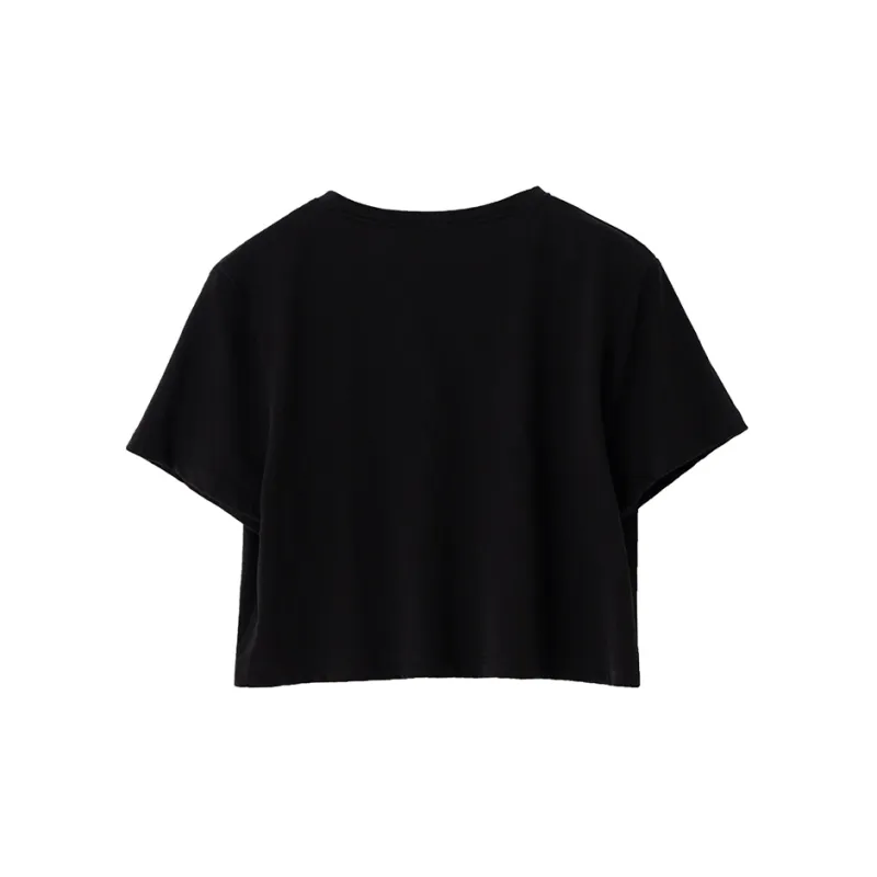 SOON FLOWER Summer Crop Top Women's Black-1