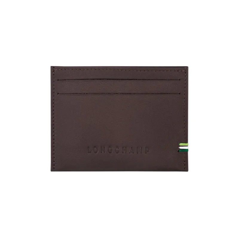 LONGCHAMP Cow Leather Card Holder Regular Men's Brown-0