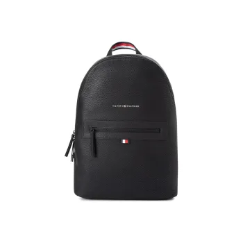 Tommy Hilfiger Leather Backpack Large Size Men's Black
